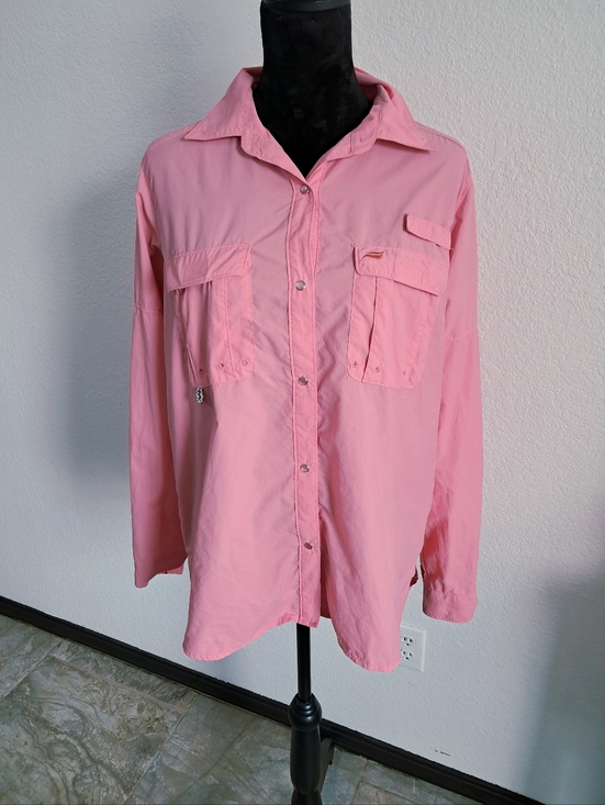 Wrangler Jackets & Blazers - Wrangler Fishing Shirt Women’s XL Pink Snap Buttons Lightweight Outdoor Sport